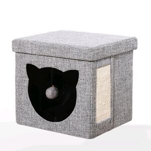 Vibrant Life Cat Cube Condo In GRAY, Satisfy your cat's desire to play and rest!